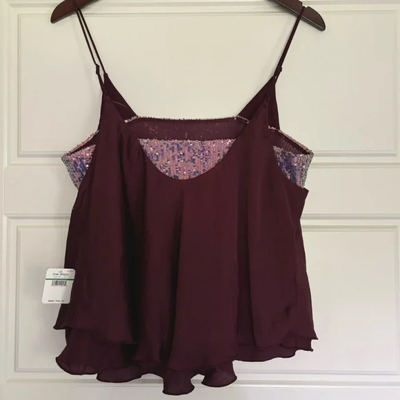 • NWT! [Free People] Sequined Layering Cami • - Picture 9 of 12